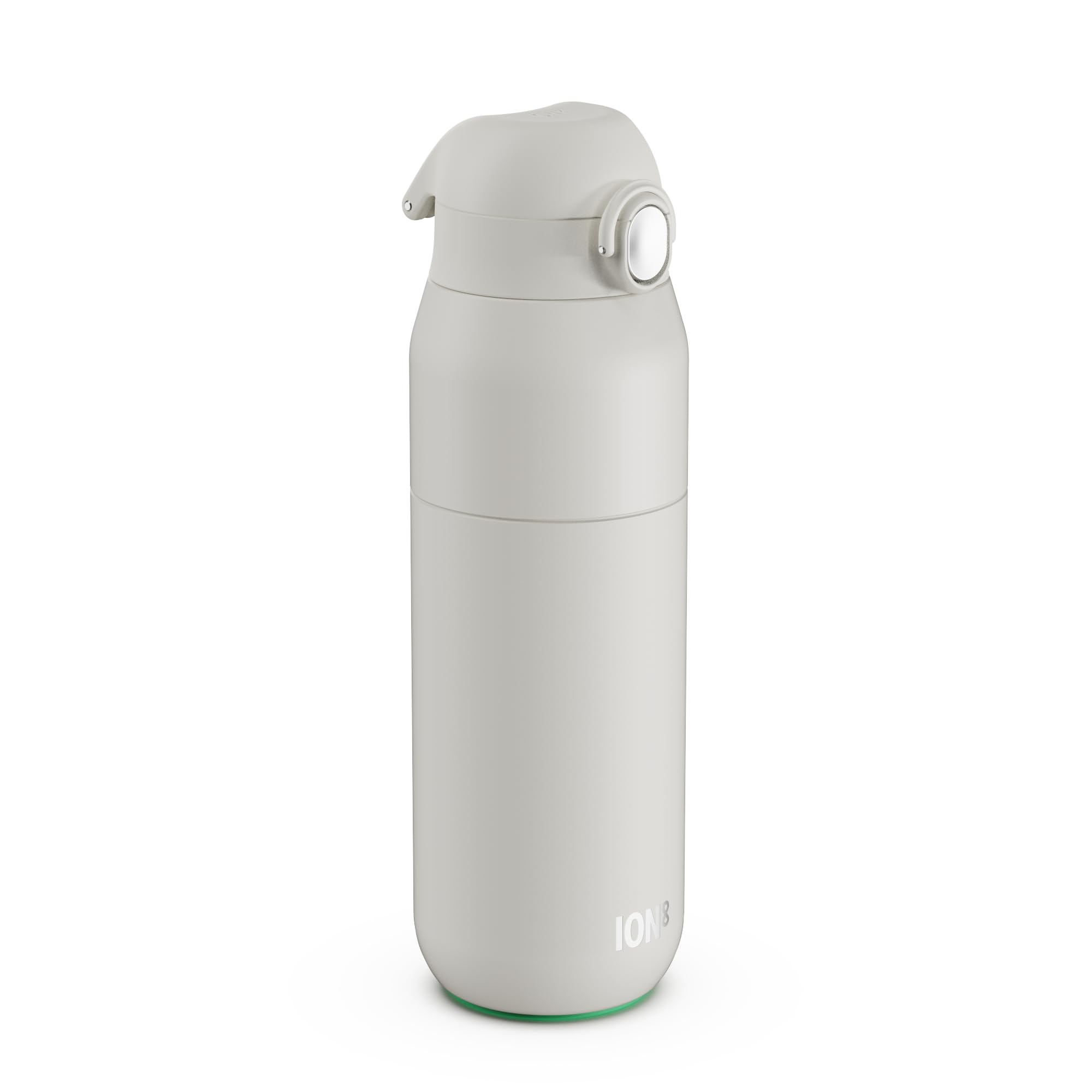 ION8 PRIMO REVIVE Borraccia Termica 540 ml (18 oz)- Borraccia Antiperdita in Acciaio Inox, Coperchio Flip, Apertura One Touch, Flusso Rapido, Caldo e Freddo, Bianco