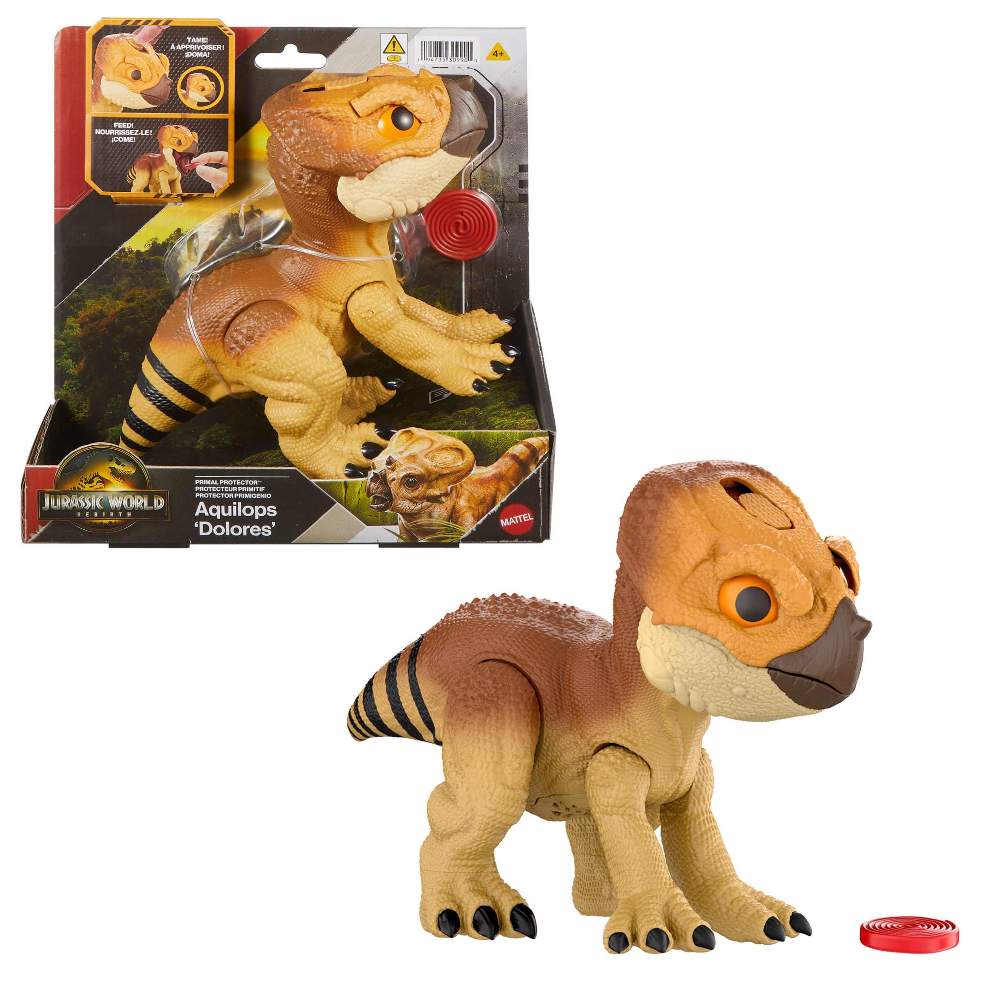Mattel Jurassic World La Rinascita Primal Protector Aquilops Dolores Dino