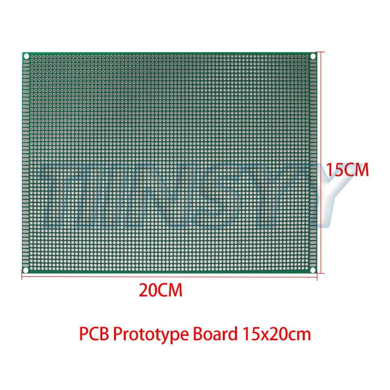 1 Pezzo Scheda Prototipo PCB 15x20cm, Circuito Stampato Bifacciale in Fibra di Vetro Verde, Schede Universali Fai-da-Te