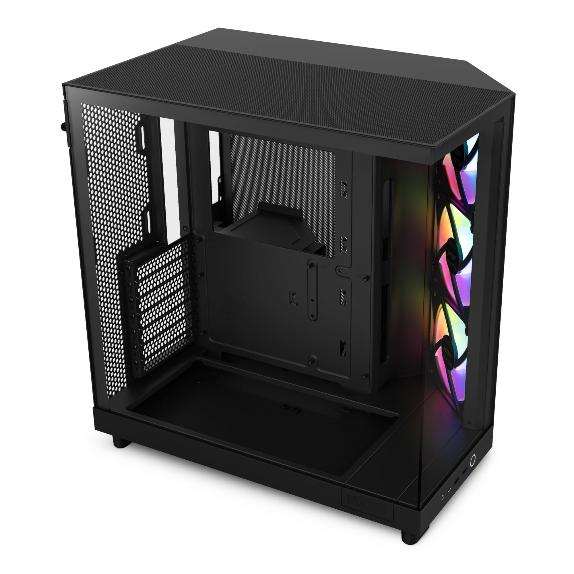 NZXT H6 Flow RGB, CC-H61FB-R1, Case Mid-Tower Compatto a Doppia Camera con Flusso d'Aria, Include 3 Ventole RGB da 120 mm, Pannelli in Vetro Panoramico, Flusso d'Aria ad Alte Pres…