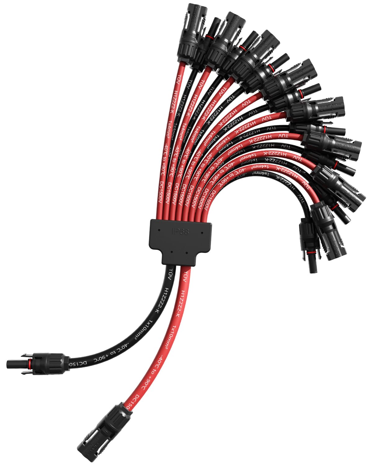ENERNOVA Connettore Y Solare 4/6mm² con Connettori Autobloccanti | Connettore Y Solare 1500V, Rame Stagnato, Isolamento PPO, IP68, Connettore Autobloccante, Collegamento Parallelo…