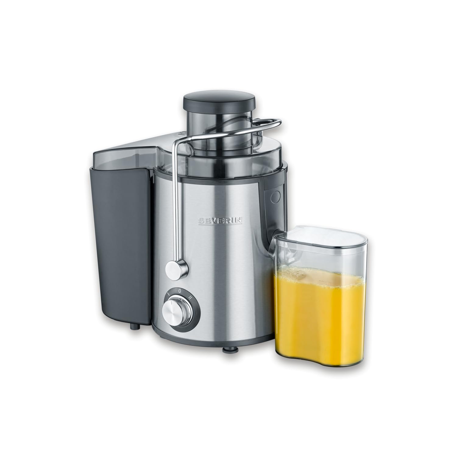 SEVERIN Centrifuga Frutta e Verdura 400W Inox - ES 3566 | 2 Velocità (19.000 Giri/min). Bpa Free. Sistema Antigoccia. Contenitore Succo 0,5L E Polpa 1,5L, 35,0 x 20,0 x 28,0 cm