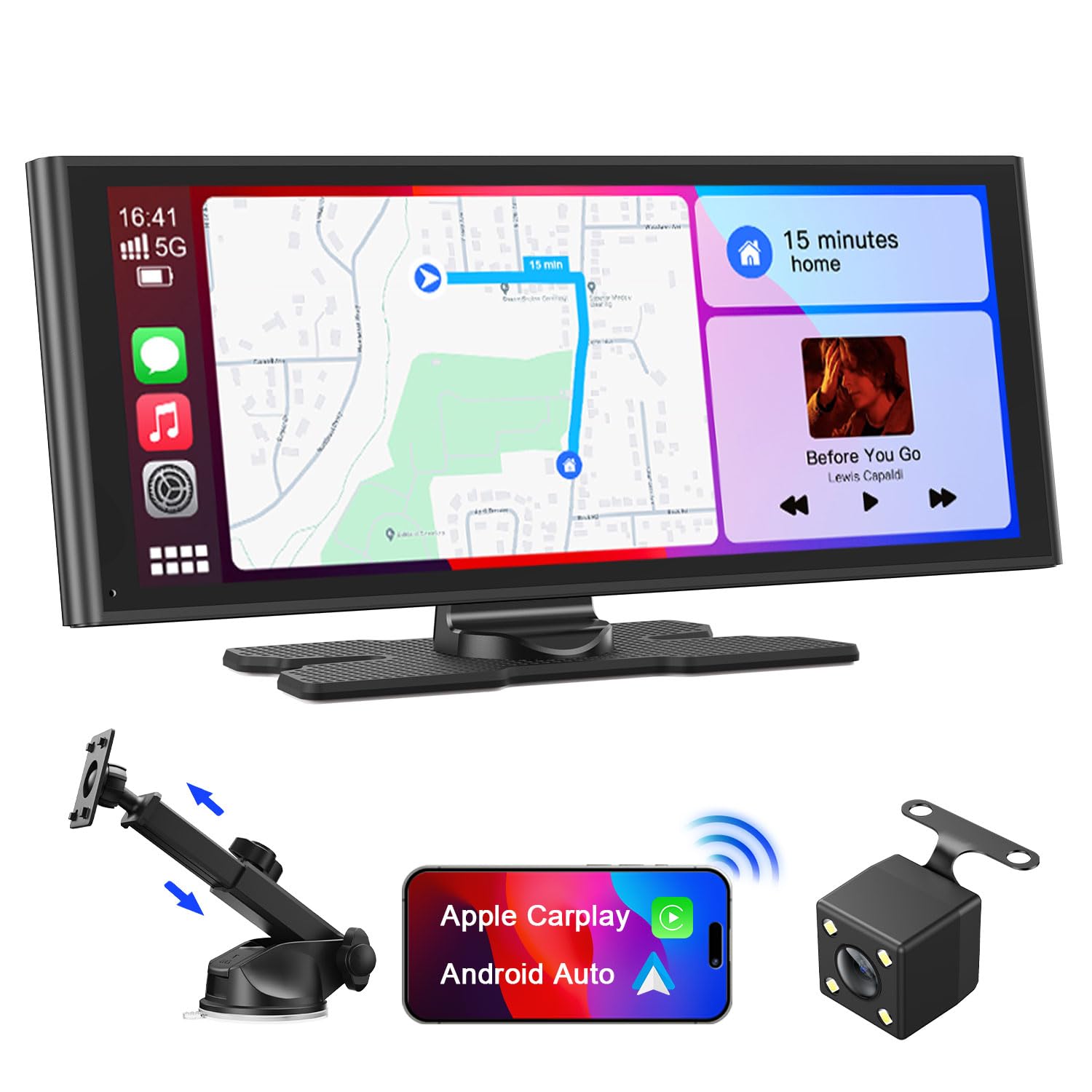 Avylet Carplay Wireless Andriod Auto, schermo per auto IPS 9.26" | con telecamera di backup, Stereo Auto con navigazione GPS, controllo vocale, schermo touch, Bluetooth, Mirror Li…