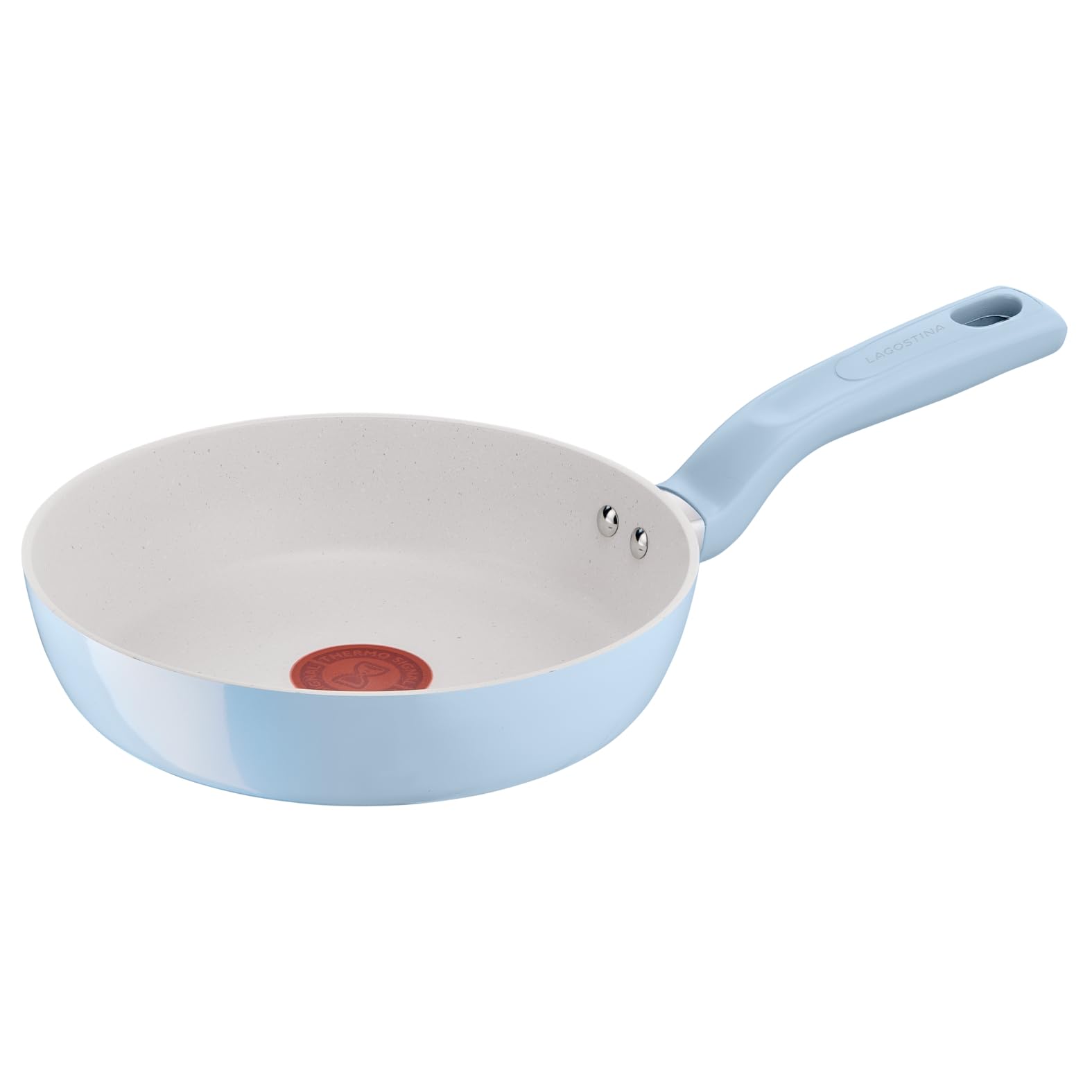 Lagostina Brezza, Padella Antiaderente Ø 20 cm, Rivestimento Mineralia, Indicatore di Calore Thermo-Signal, Manico Rivettato, Compatibile con Induzione