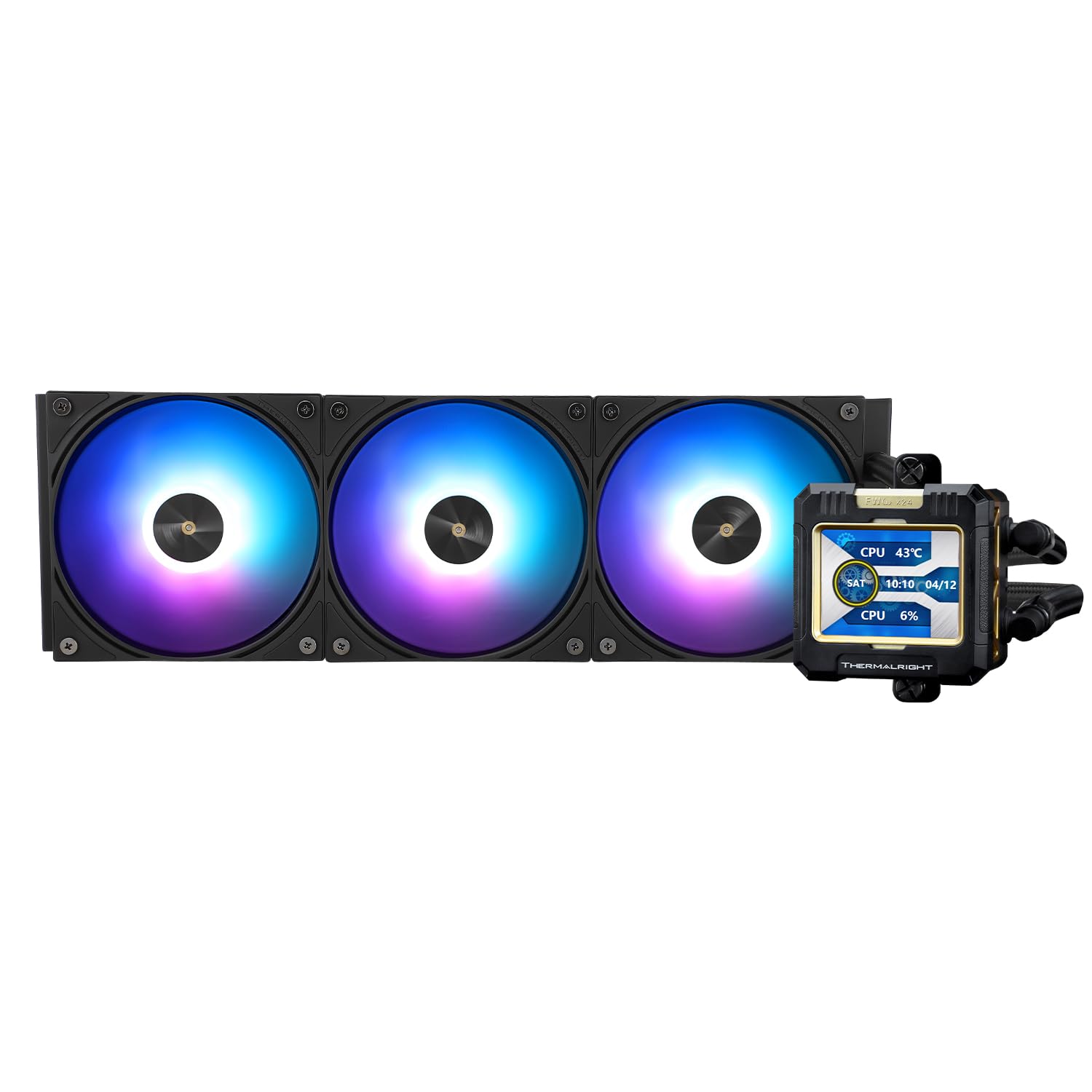 Thermalright FW 360 - Raffreddamento ad acqua ARGB con 3 ventole PWM, risoluzione IPS 320 x 240 schermo LCD, raffreddamento CPU liquido per raffreddamento AMD/Intel PC Aio: AM4/AM…