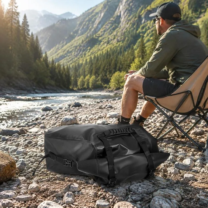 Borsa Laterale Universale per Sella Moto, Dimensioni Prodotto: 17 cm, Realizzata in PVC 500D con Rete Opaca, Grande Capacità di Stoccaggio 28L, Fissaggio con Cinghia Inferiore, De…