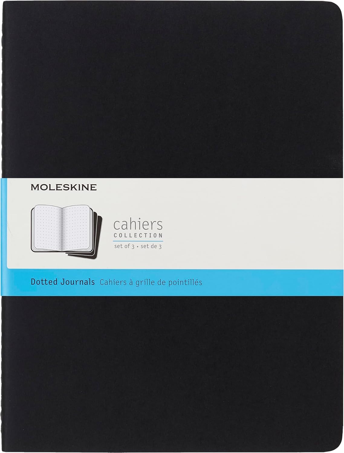 Moleskine Subject Cahier Journal, Set di 3 Quaderni con Pagine Puntinate, Colore Nero, 124 Pagine, Formato Extra Large 19 x 25 cm
