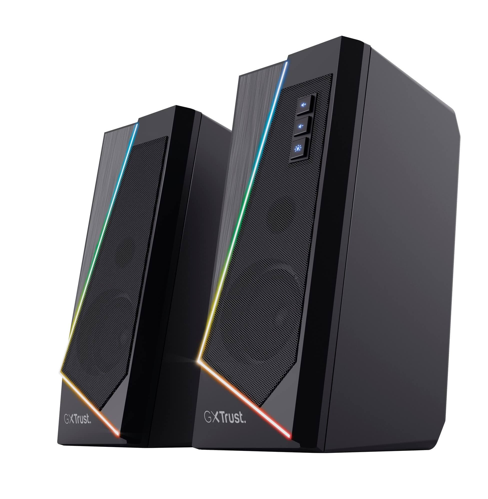 GXTrust Zoxa Casse PC 2.0 RGB Altoparlante Stereo 12W, Nero | 6 Modalità di Illuminazione, Alimentazione USB, Set di Altoparlanti per PC Portatile Computer Desktop Laptop