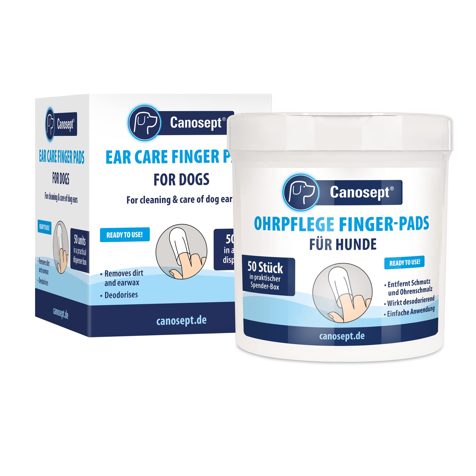 Canosept Salviette Cani 50 Pezzi - Pulizia Orecchie Cane -dermatite cane - Buona Cura E Igiene Delle Orecchie Dei Cani - Rimuove Lo Sporco E Il Cerume - Con Effetto Deodorante - a…
