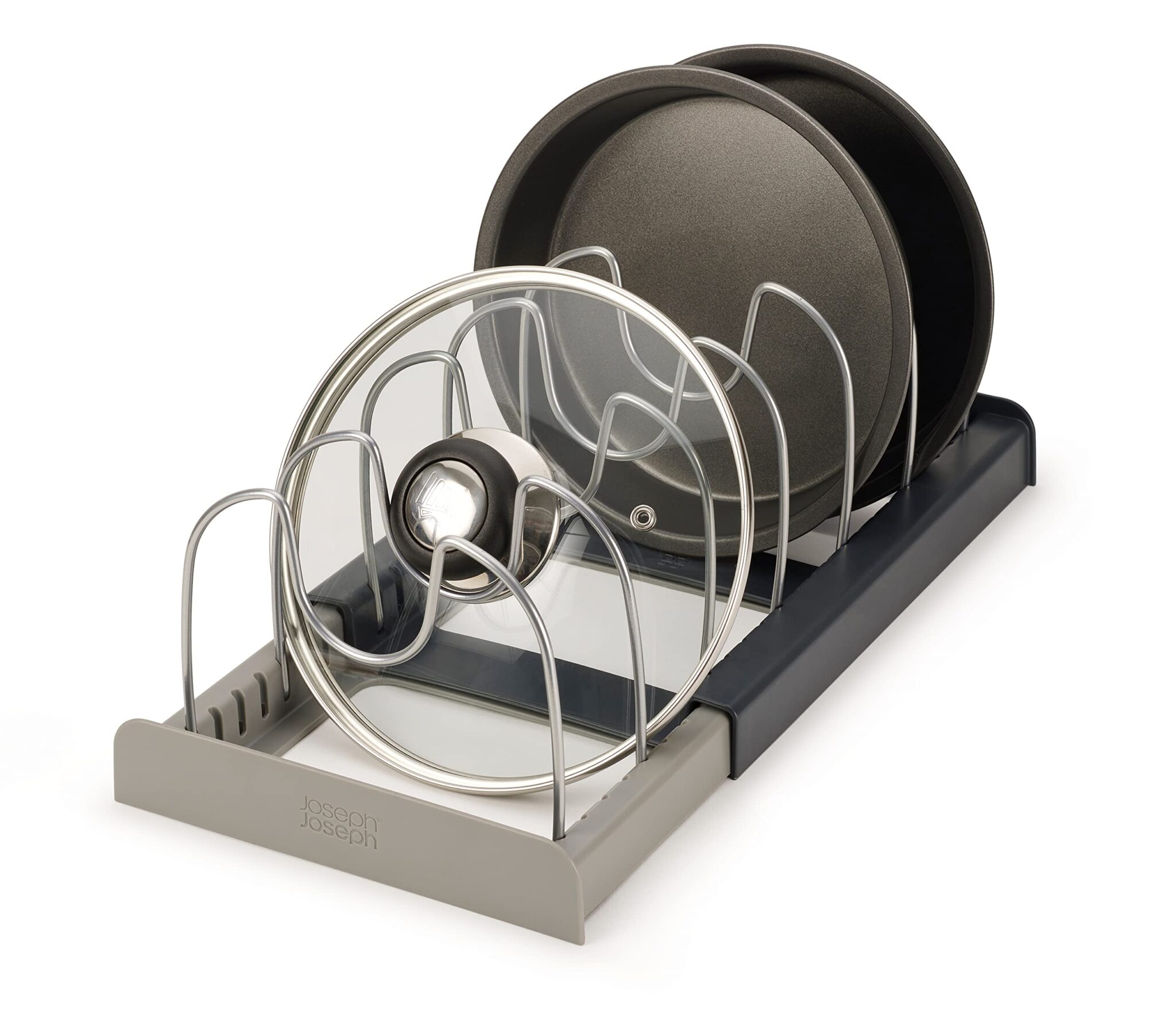 Joseph Joseph DrawerStore Expanding Cookware Organizer, contenitore salvaspazio per coperchi di pentole e teglie da forno - Grigio