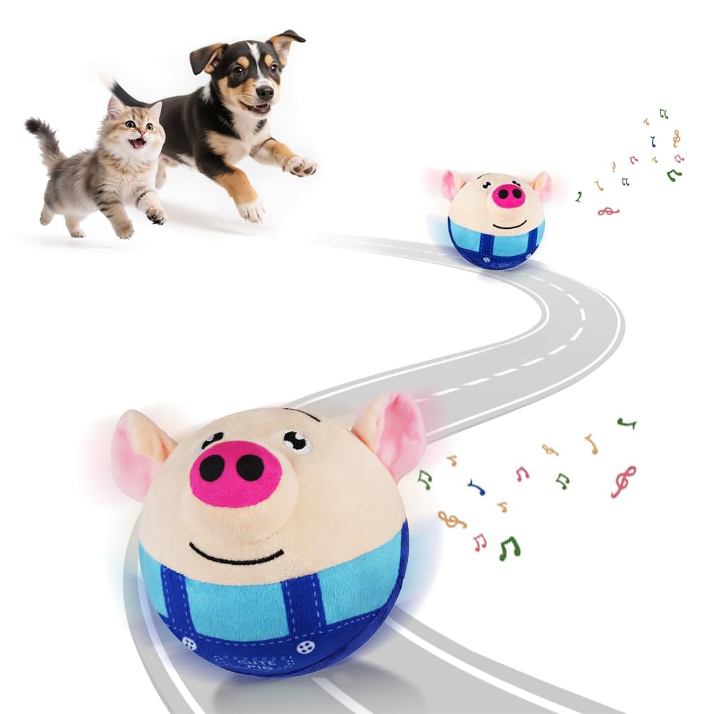 Adiwo Giochi per Cani Interattivi Palla, Giocattolo Che Rimbalza per Animali Domestici, Giocattolo Sonoro con Movimento Autonomo, Lavabile e Ricaricabile per Cani e Gatti