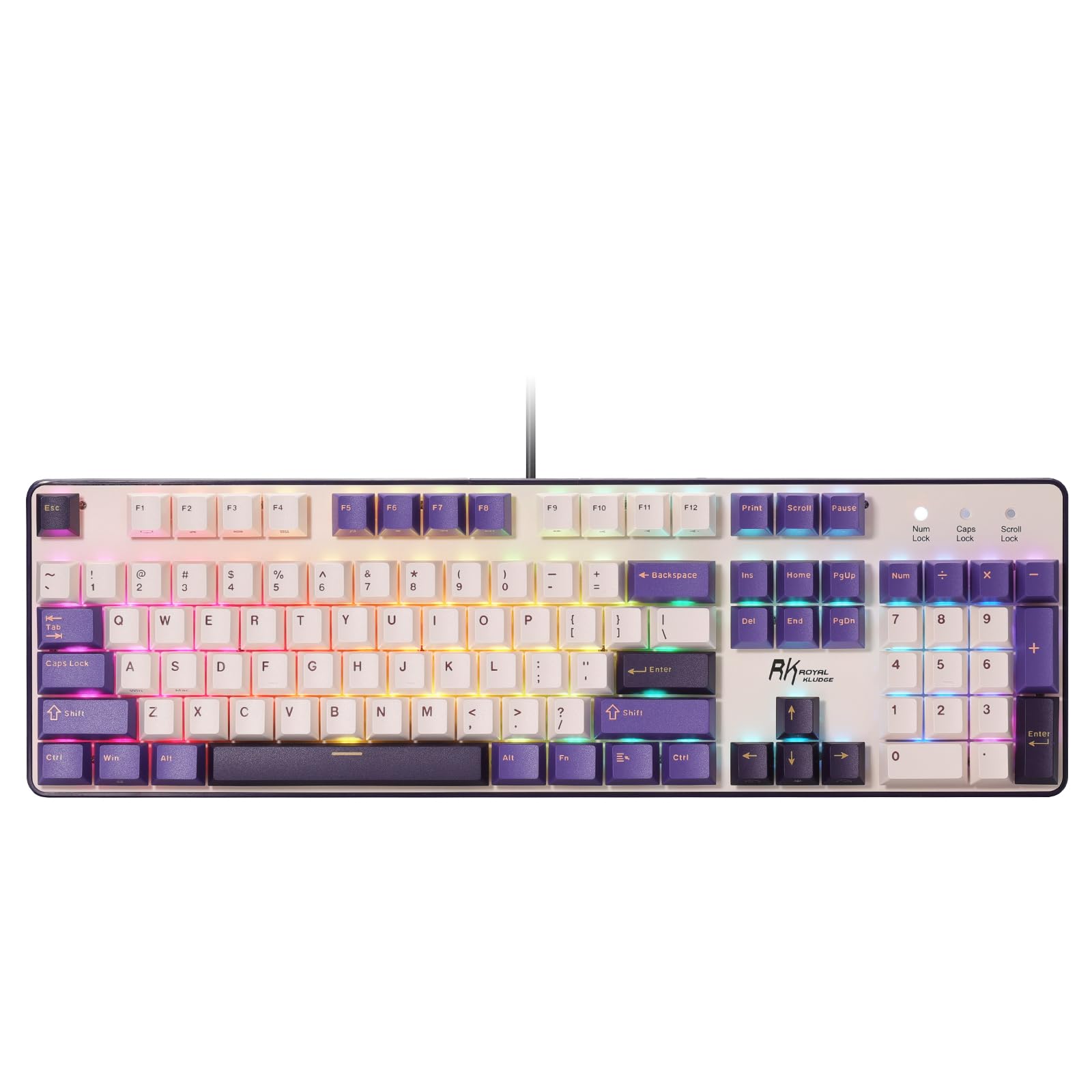 RK ROYAL KLUDGE RK920 full size cablata Tastiera meccanica, RGB | Tastiera computer a 104 tasti, switch personalizzati hot-swap, tasti PBT doppio scatto, tastiera gioco anti-ghost…