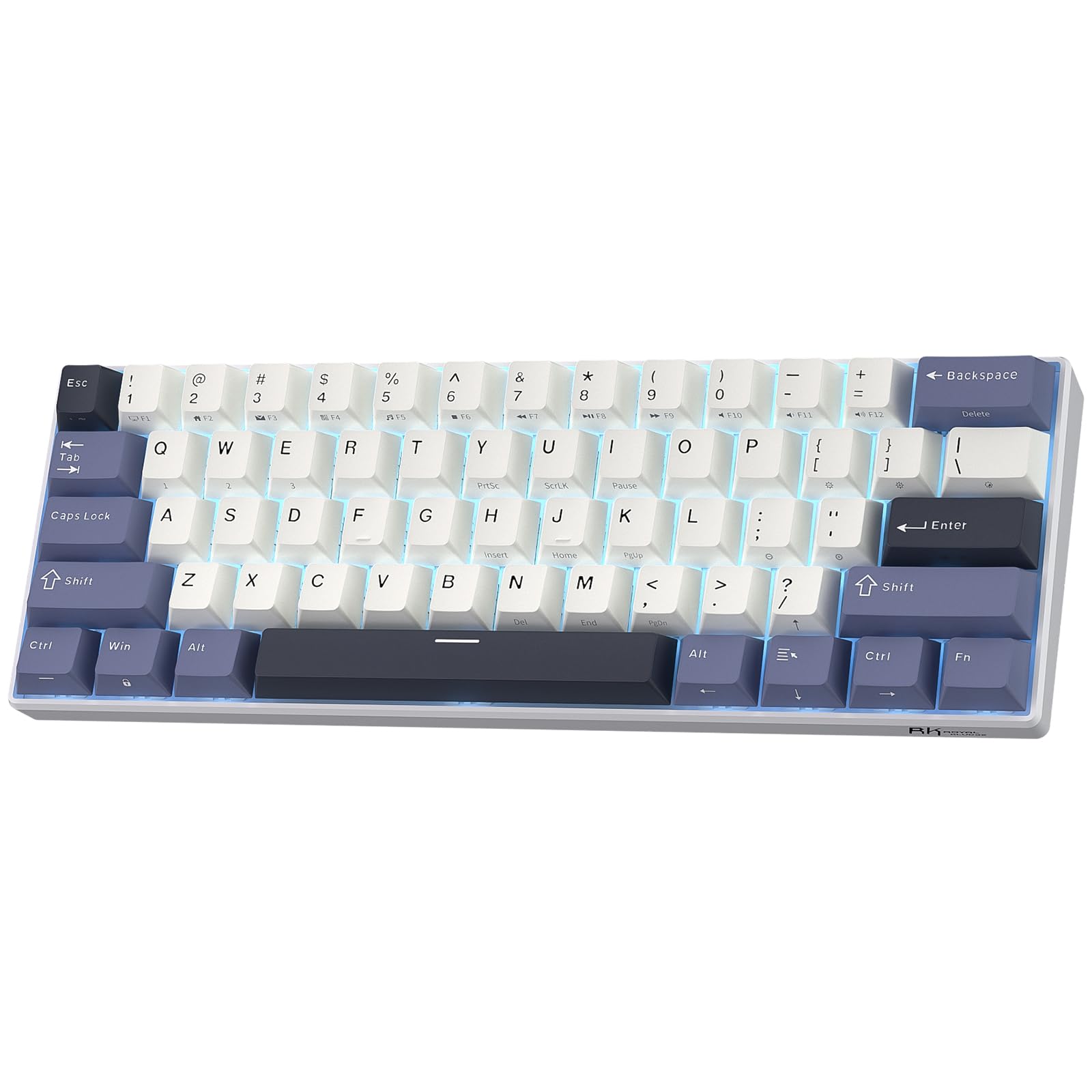 RK ROYAL KLUDGE RK61 60%Tastiera meccanica wireless, formato mini portatile | Tastiera gioco compatta BT5.0/2.4G/USB-C tripla modalità 61 tasti, PBT software professionale, switch…
