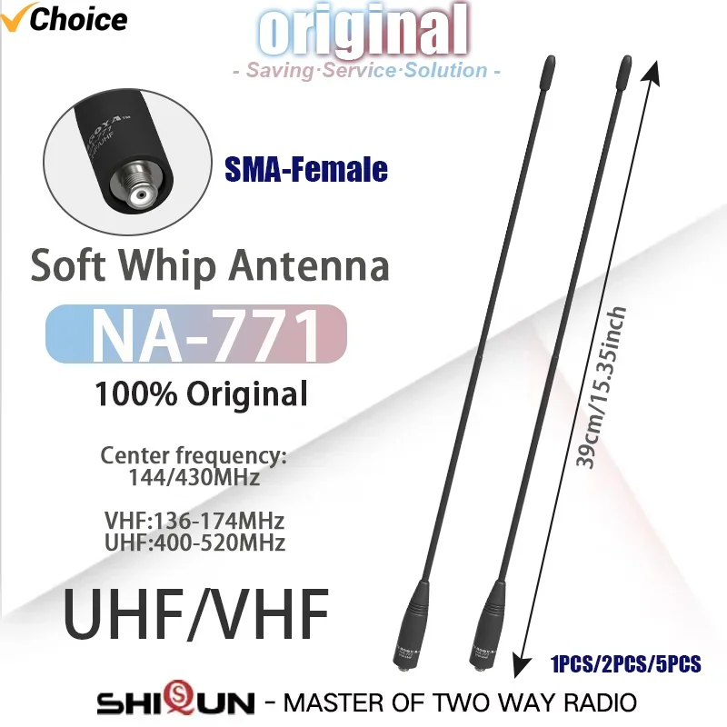 NA-771 Antenna a frusta morbida Originale Nagoya VHF UHF SMA-Femmina Quansheng UV-K5(8) Walkie Talkie Antenna ad alto guadagno per radio UV-5R