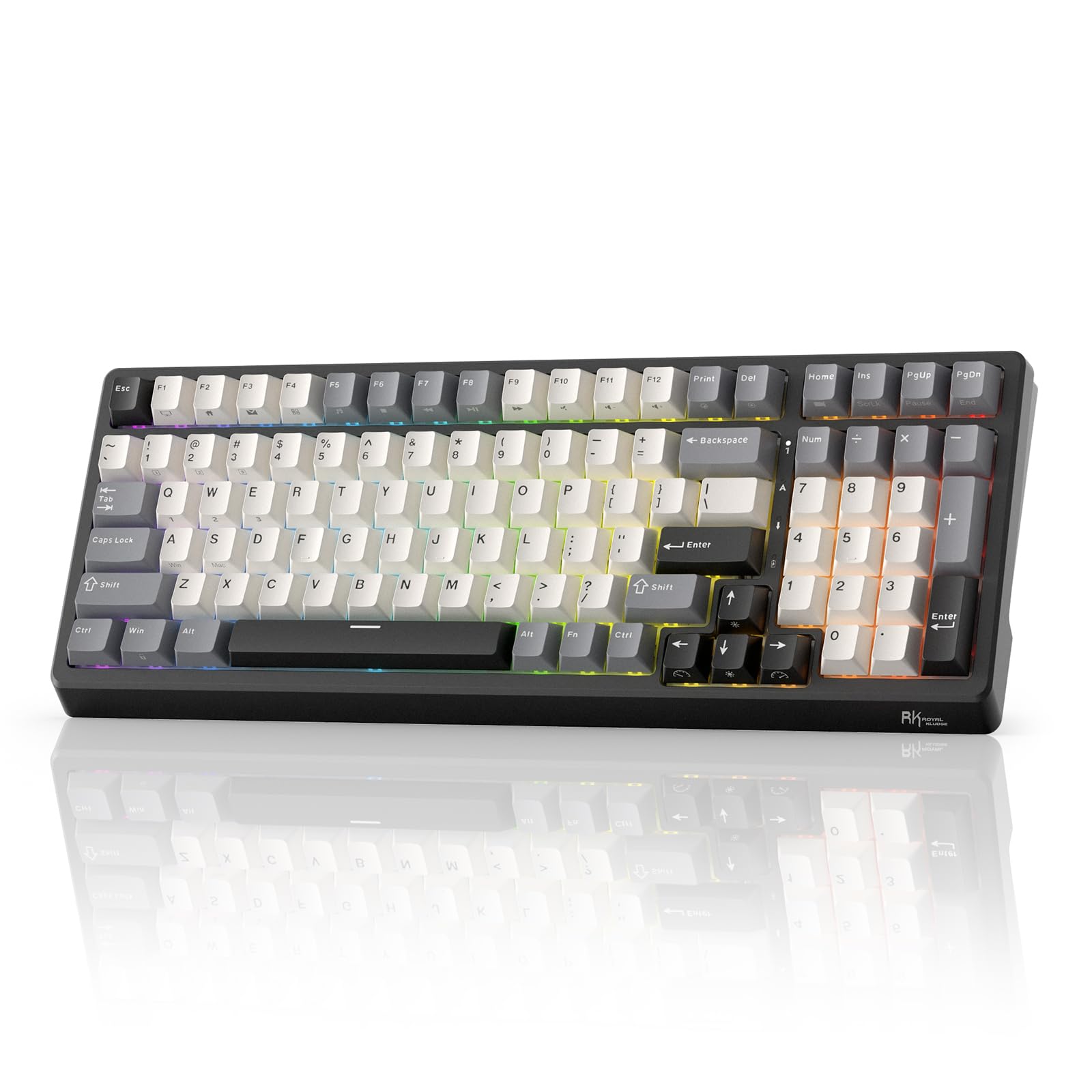 RK ROYAL KLUDGE F99 Tastiera meccanica wireless, strutturadella guarnizione | Tastiera gioco RGB hot-swap 95% 100 tasti, tri-modalità BT/2,4G/USB-C, switch personalizzati prelubri…