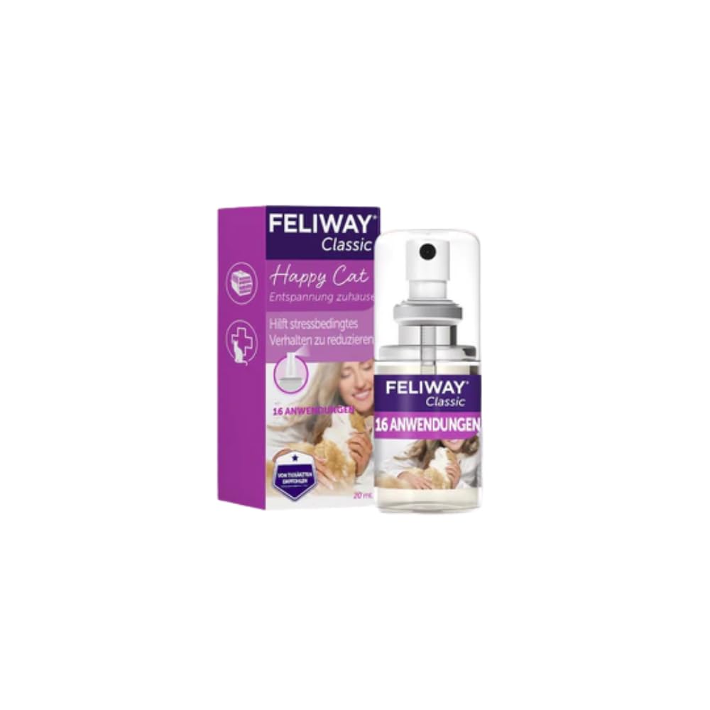 FELIWAY Classic Spray Calmante per Gatti, 60 ml – Rassicura i gatti a casa e in viaggio, riduce lo stress durante gli spostamenti. Raccomandato dai veterinari, Clinicamente testat…