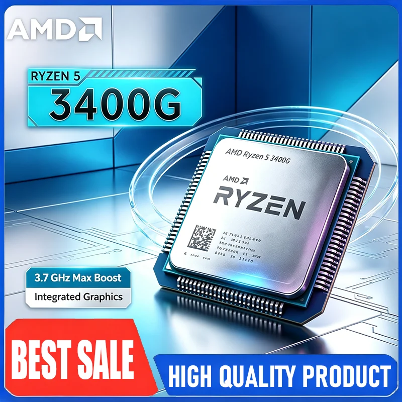 AMD Ryzen 5 3400G 4 Core 8 Thread 3.7GHz 65W YD3400C5M4MFH Socket AM4 Processore CPU