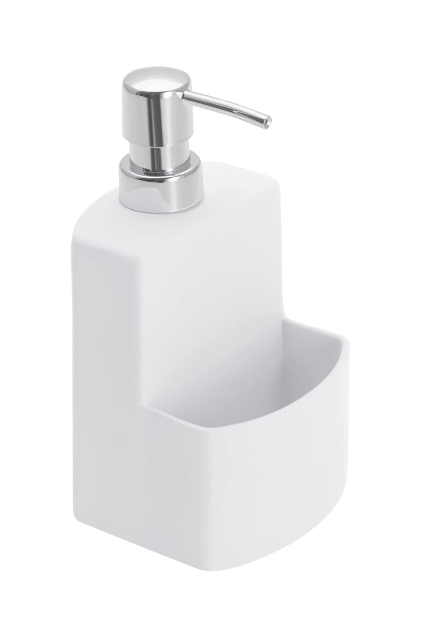 Wenko 3620115100 Dispenser per Detersivo True Colours Festival, Ceramica Soft-Touch Tocco Delicato, 10 x 18 x 10 cm, Bianco