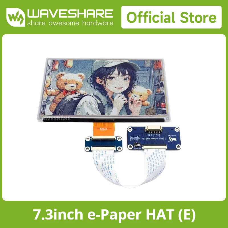 Waveshare Display E-Paper a 6 colori da 7,3 pollici, display E-Ink, bassa potenza, 800×480, per Raspberry Pi/Jetson Nano/Arduino/STM32