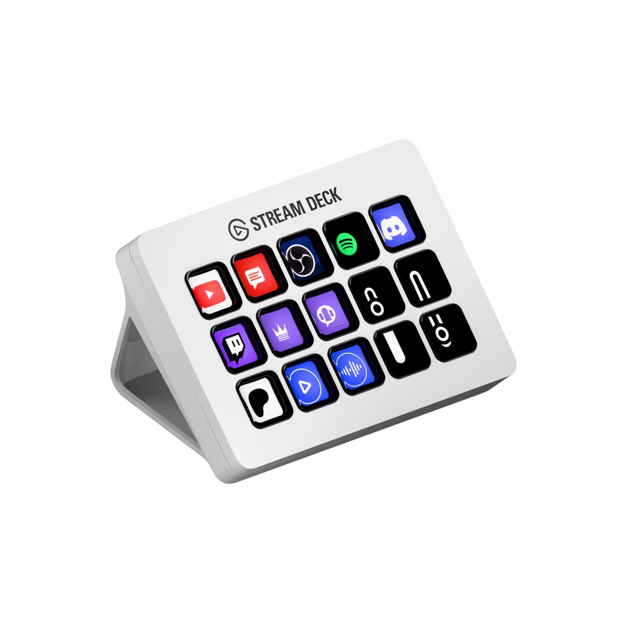 Elgato Stream Deck MK.2 White – Controller da studio, 15 tasti macro, attiva azioni nelle app e in software quali OBS, Twitch, YouTube e altro, funziona con Mac e PC