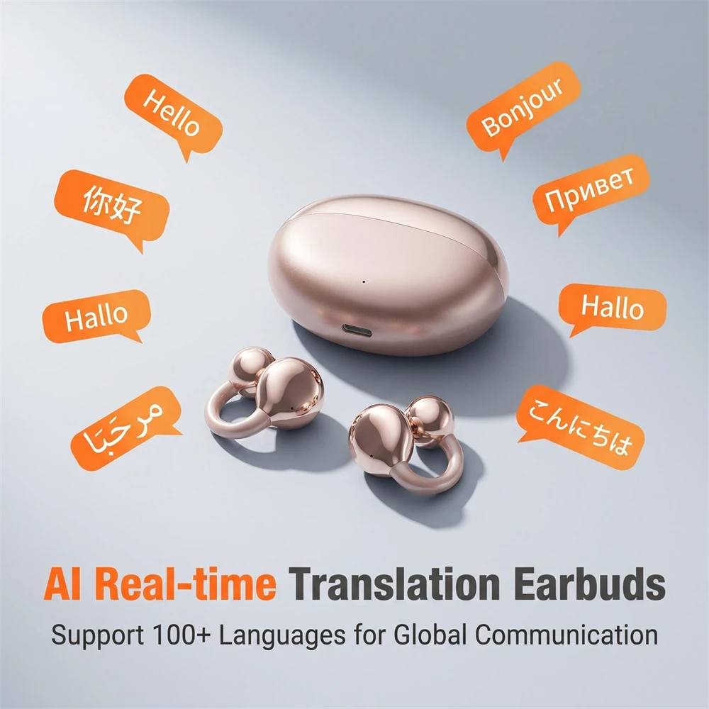 Nuovi Auricolari Wireless M110 AI con Traduzione in Tempo Reale, Auricolari Bluetooth per Traduzione Linguistica Wireless per Viaggi