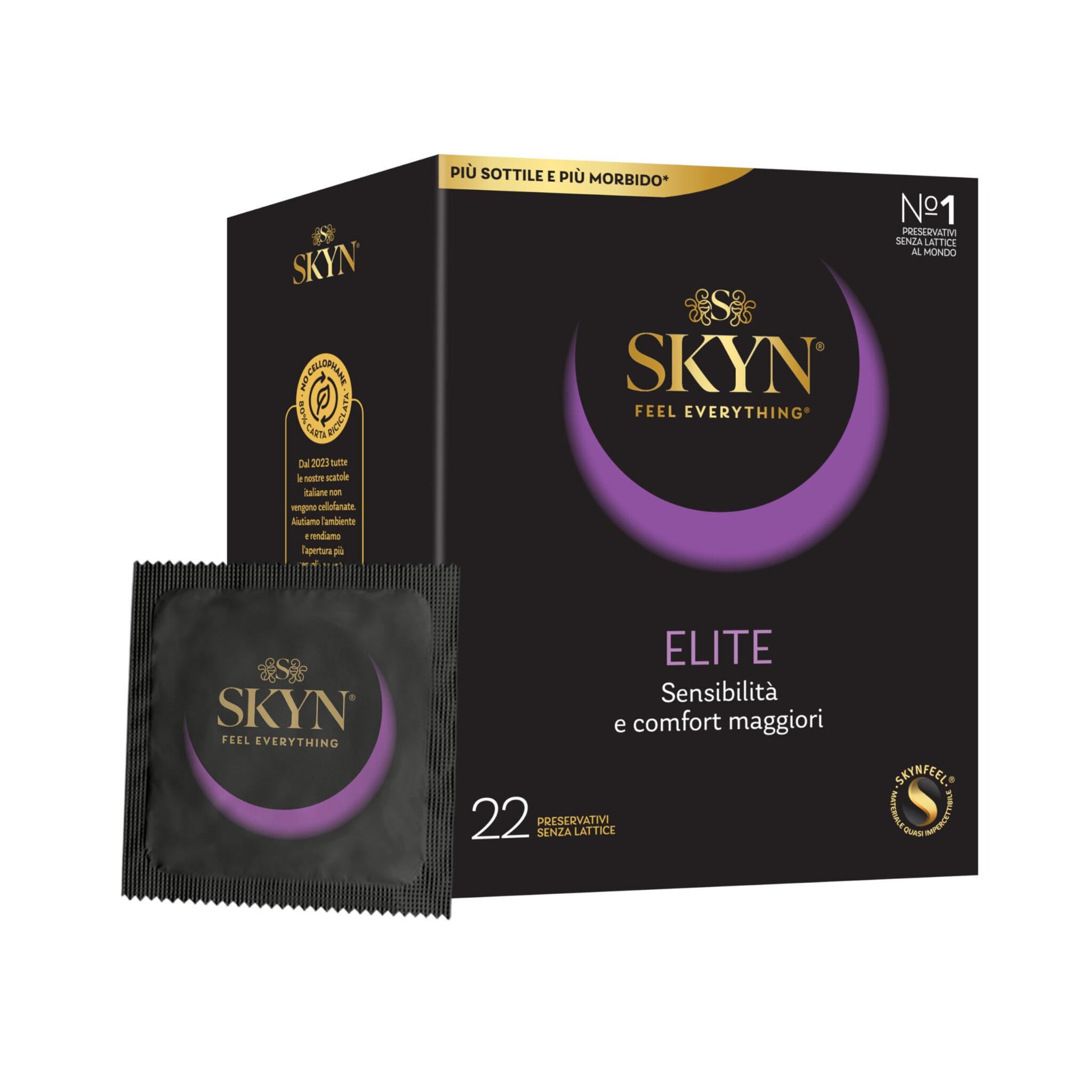 SKYN Elite - Preservativi Senza Lattice in Poliisoprene - Ultramorbidi e Ultrasottili, 22 Pezzi