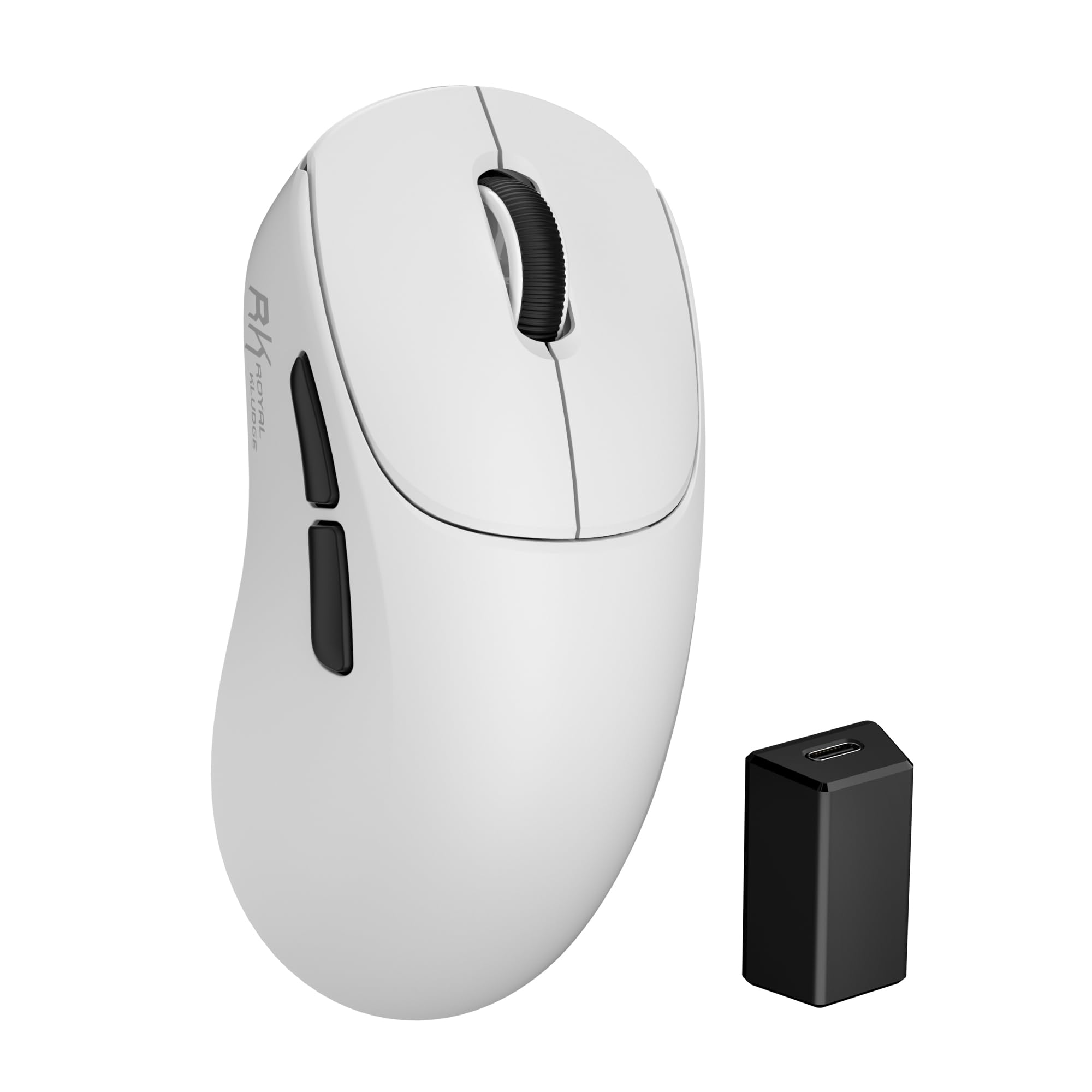 RK ROYAL KLUDGE MG5 8K Mouse da gioco wireless 42000 DPI sensore PAW3950 | Mouse ergonomico leggero per computer 56g, doppia frequenza polling 8000Hz, 2,4G/BT/USB-C, accessori gio…