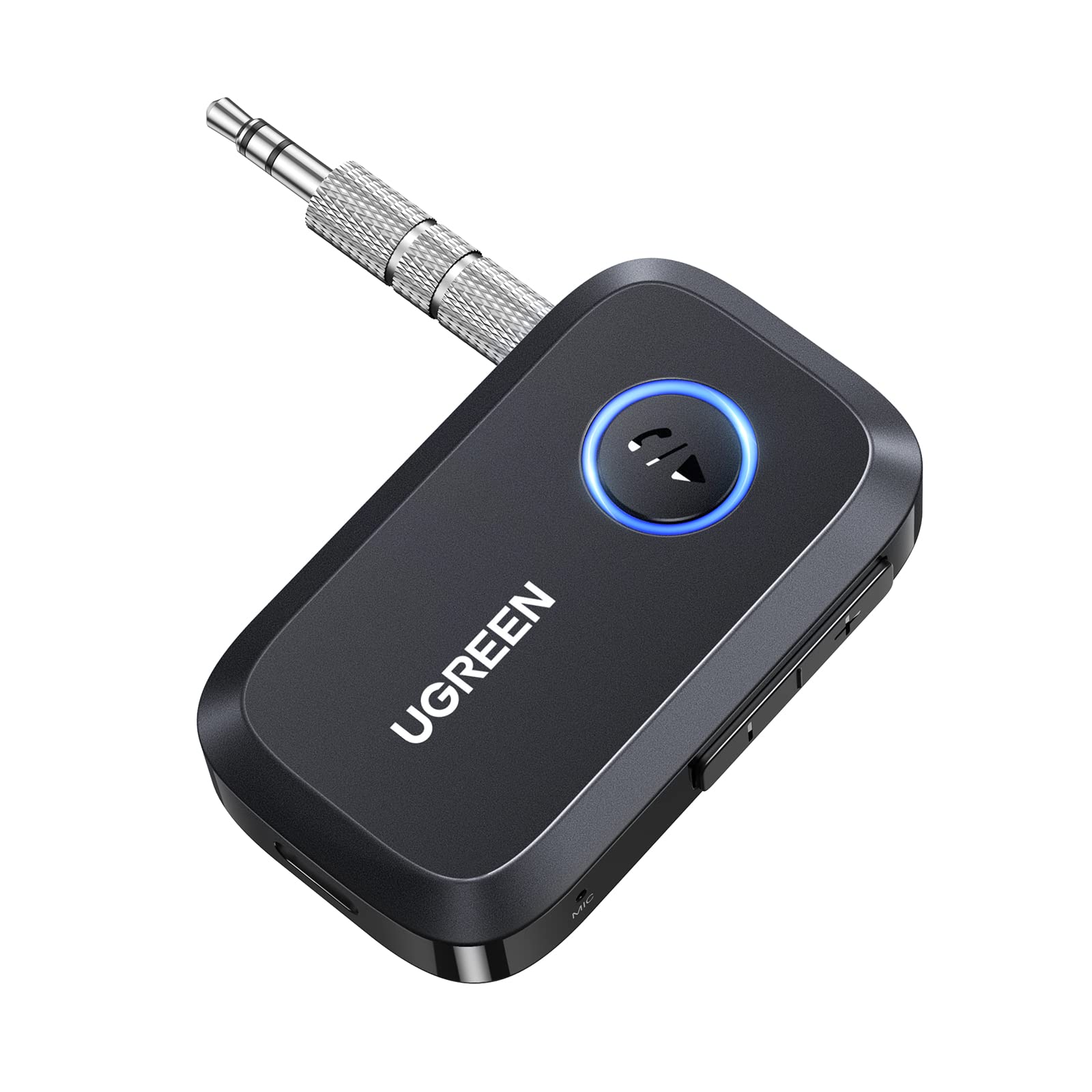 UGREEN Ricevitore Bluetooth 6.0 con Jack 3,5mm Bluetooth Auto Audio Nero | con Multifunzioni Pulsante Adattatore Auto Aux con Microfono per Altoparlanti Cuffie Chiamate in Vivavoc…
