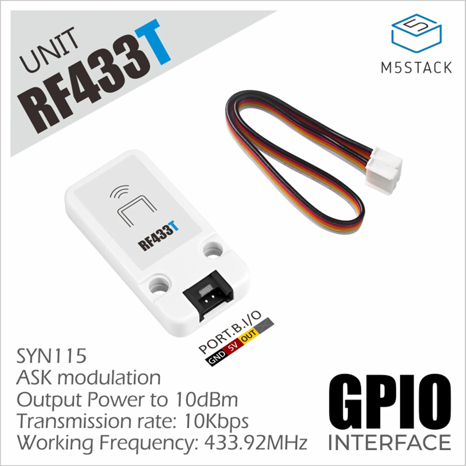 Trasmettitore ufficiale RF UNIT 433 MHz M5Stack (SYN115)