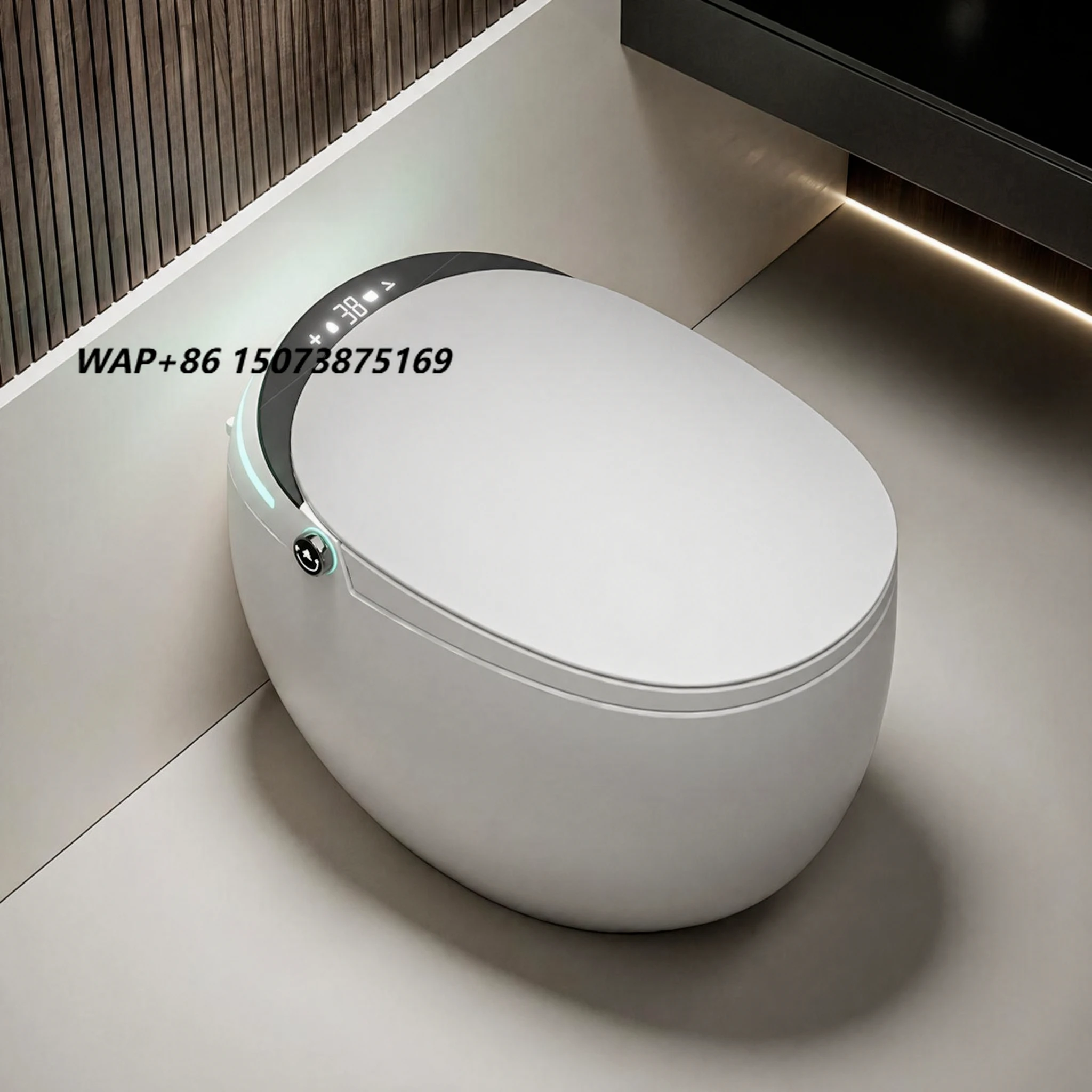WC Intelligente a Forma di Uovo NNU, Macchina Tutto-in-Uno con Serbatoio d'Acqua in Acciaio Inox, Montaggio a Pavimento, Completamente Automatico, Colore Canna di Fucile