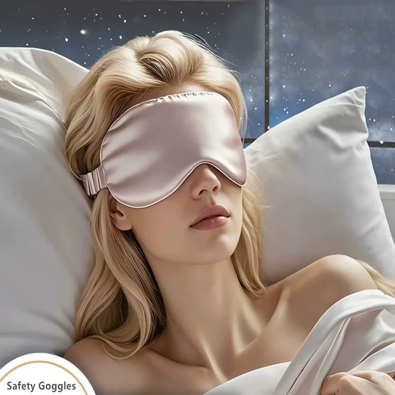 Maschera per Dormire in Seta a Doppia Faccia, Blocca la Luce, Traspirante, per Viaggi, Protezione Occhi, Occhiali di Sicurezza