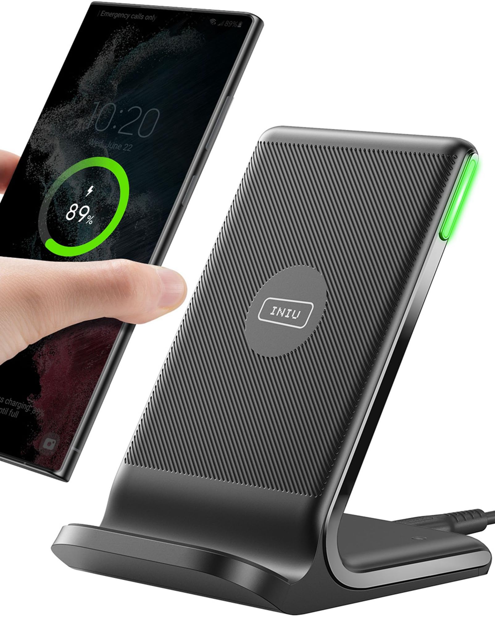 INIU Caricatore Wireless per iPhone, 15W Stazione di Ricarica Wireless | con Luce Adattiv Supporto Telefono, Wireless Charger da Vaggio per iPhone 17 16 15 Pro Max Samsung S25 S24…