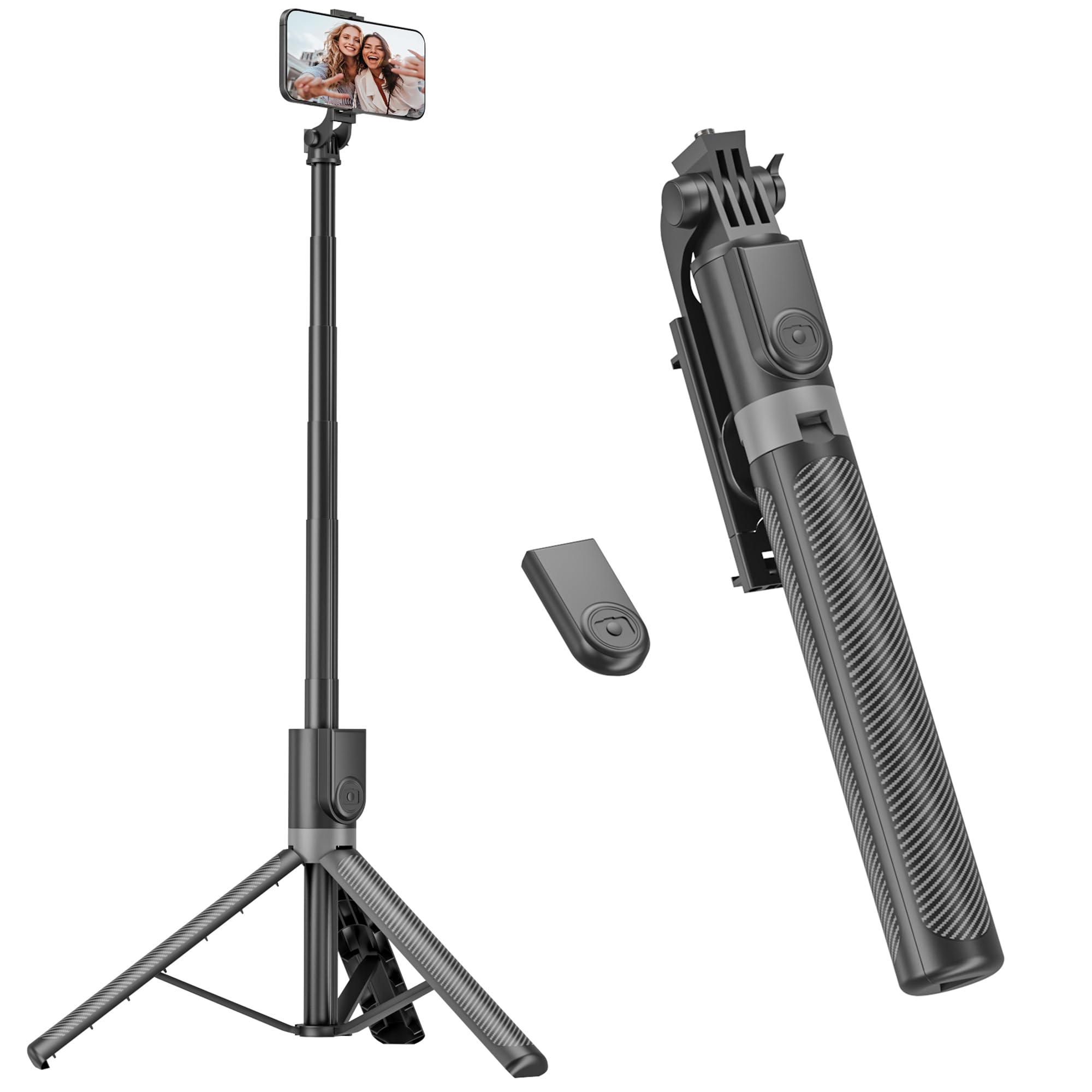 RISEOFLE 180cm Treppiede Smartphone, Bastone Selfie con Telecomando Wireless, Treppiede Portatile Estensibile per Smartphone Supporto Telefono Compatibile con iPhone/Samsung/GoPro…