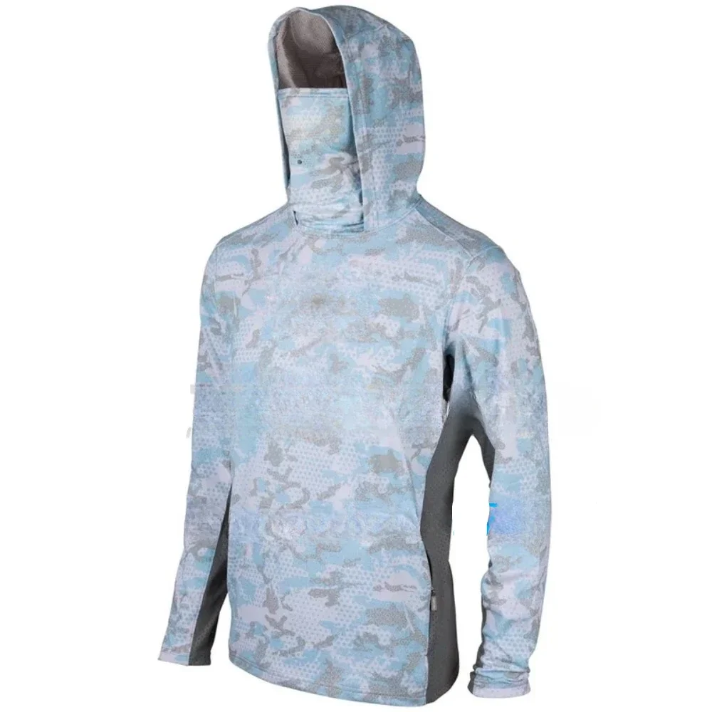 Camicie da Pesca per Bambini UPF 50+ a Maniche Lunghe con Maschera e Copricollo, Felpa con Cappuccio per Tenere Testa e Viso al Caldo, Ideali per Escursionismo e Corsa all'Aperto