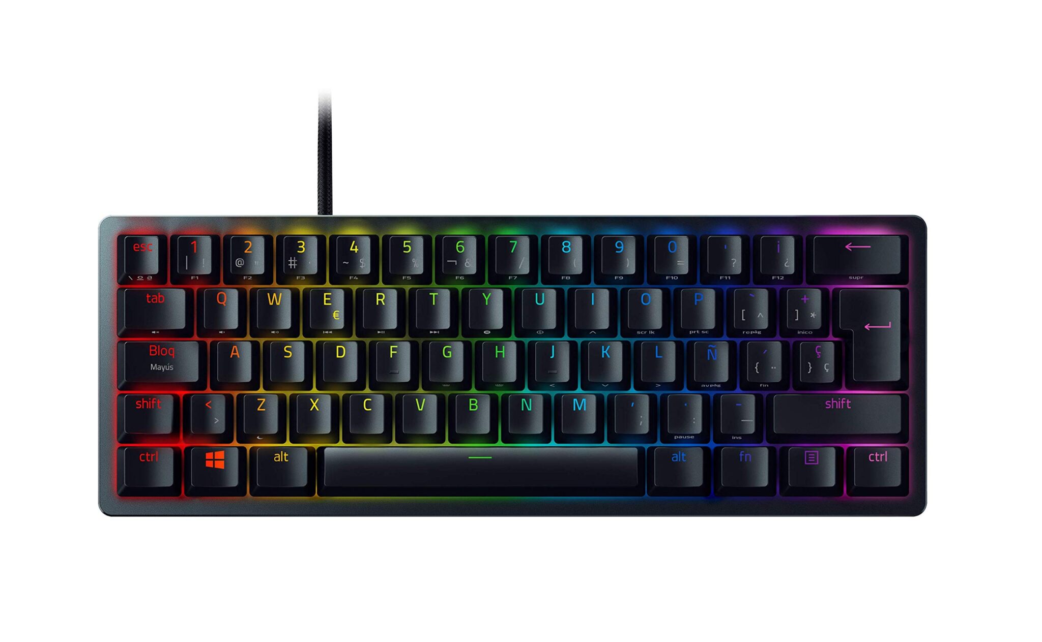 Razer Huntsman Mini - (Interruttore Viola) Tastiera da gaming con fattore di forma al 60% (Interruttori Ottico- a Scatto, Copri Tasti PBT Doubleshot) QWERTY Tastiera Italiana | Ne…