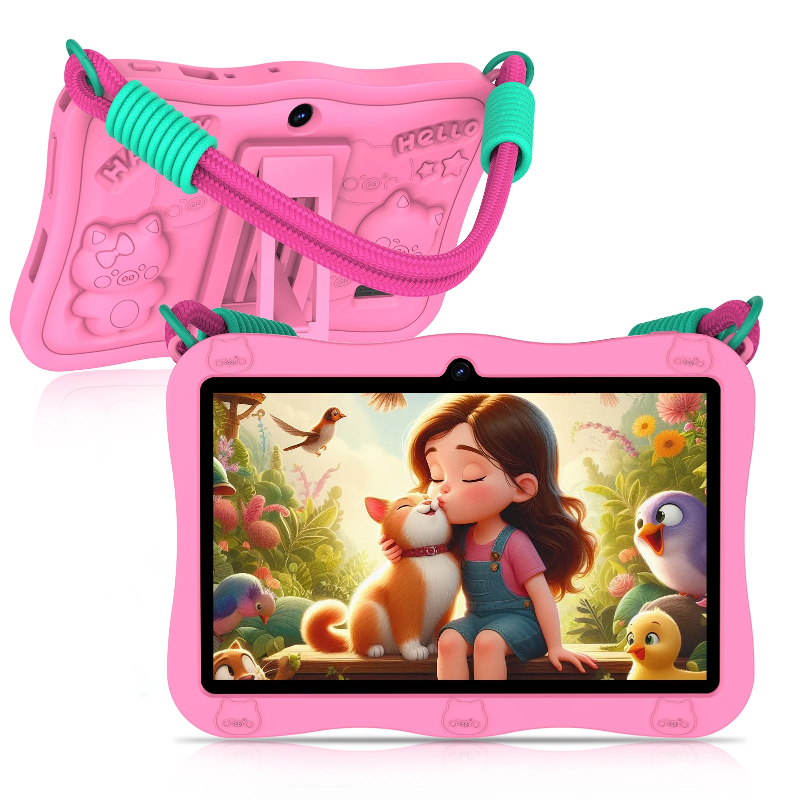 Tablet PRITOM da 7 pollici per bambini, 8GB di RAM (3+5GB espandibili) + 32GB di ROM, Tablet Android 15 per bambini, iWawa preinstallato, controlli parentali, supporta Bluetooth e…