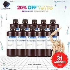 10kg ANYCUBIC Resina UV Base Pelle 405nm Beige Chiaro per Stampanti 3D LCD Print
