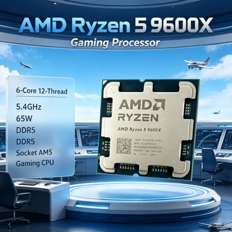 CPU Gaming AMD Ryzen R5 9600X 5.4GHz 6-Core 12-Thread 65W 32MB Cache L3 Socket AM5 DDR5