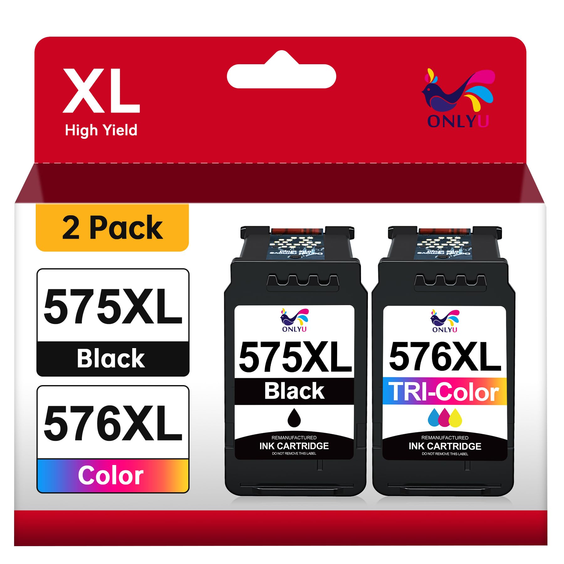 ONLYU 575XL 576XL Cartucce compatibili Nero e Tri-Colore per Canon 575 576 | compatibile con Canon PIXMA TR4755i TR4756i TS3752i TS3751i TS3550i TS3551i TS3750i TR4750i TR4751i
