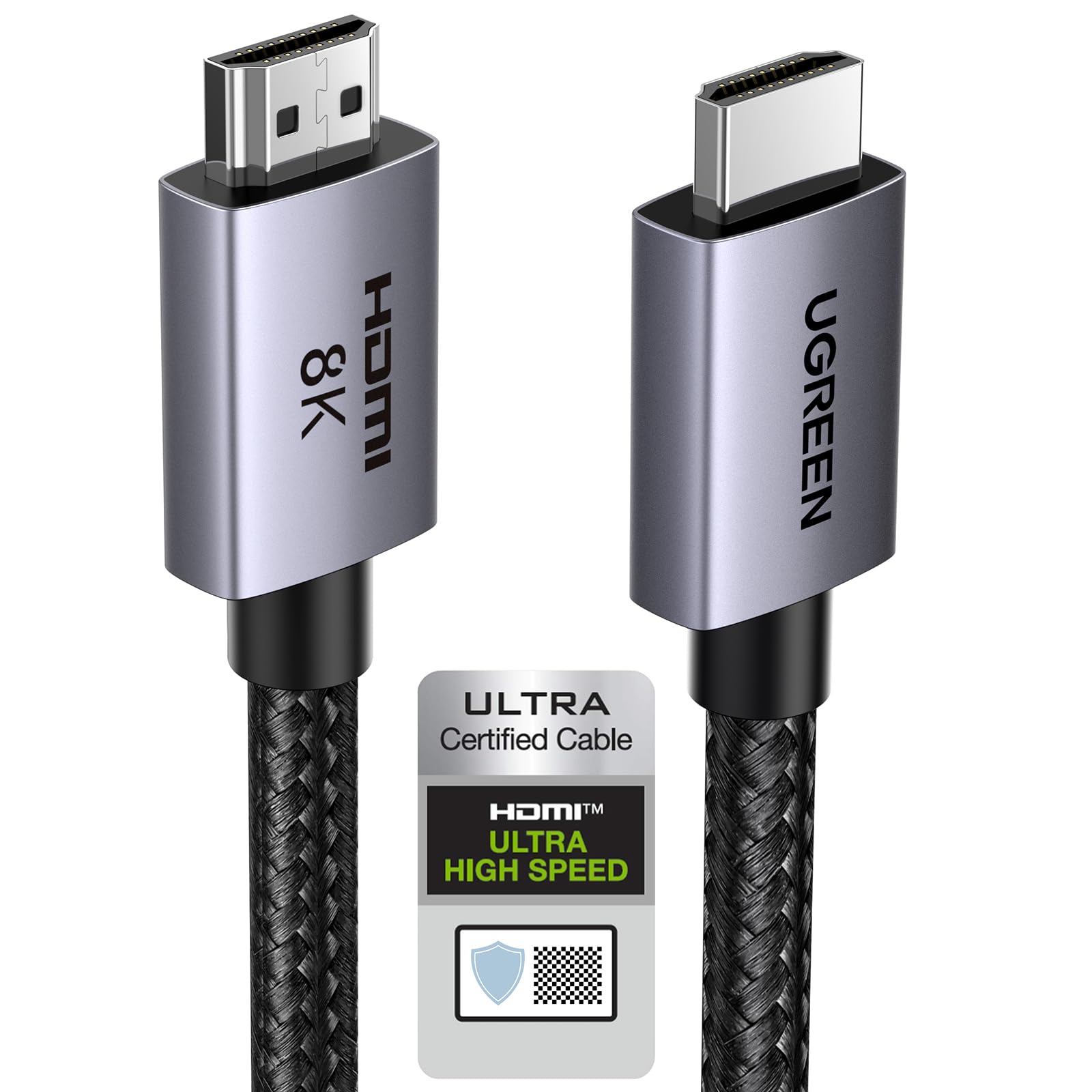 UGREEN Cavo HDMI 2.1 Certificato 10K 8K 60Hz 4K 240Hz 48Gbps (3M) | Alluminio eARC HDCP Dynamic HDR Dolby Atmos Compatibile con Mac mini M4 Pro HDTV Monitor PS5 PS4 Xbox PC