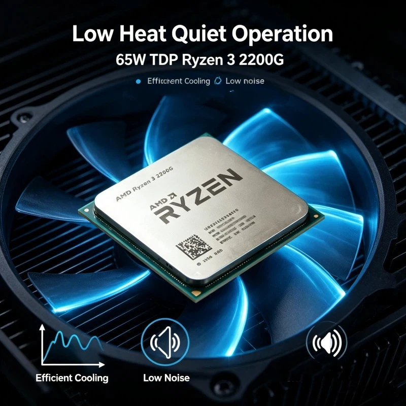 Processore con interfaccia AM4 R3 2200G Zen 14nm, chip con display integrato, chip di ricambio per schede madri desktop obsolete