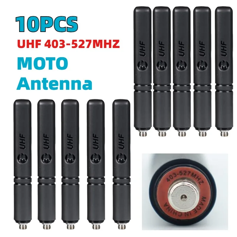 10 Pezzi Antenna Stubby UHF 403-527MHz per Radio Ricetrasmittente Motorola XPR3300e XPR3500e XPR7350e XPR7550e XPR3000 XPR3000e XPR7000