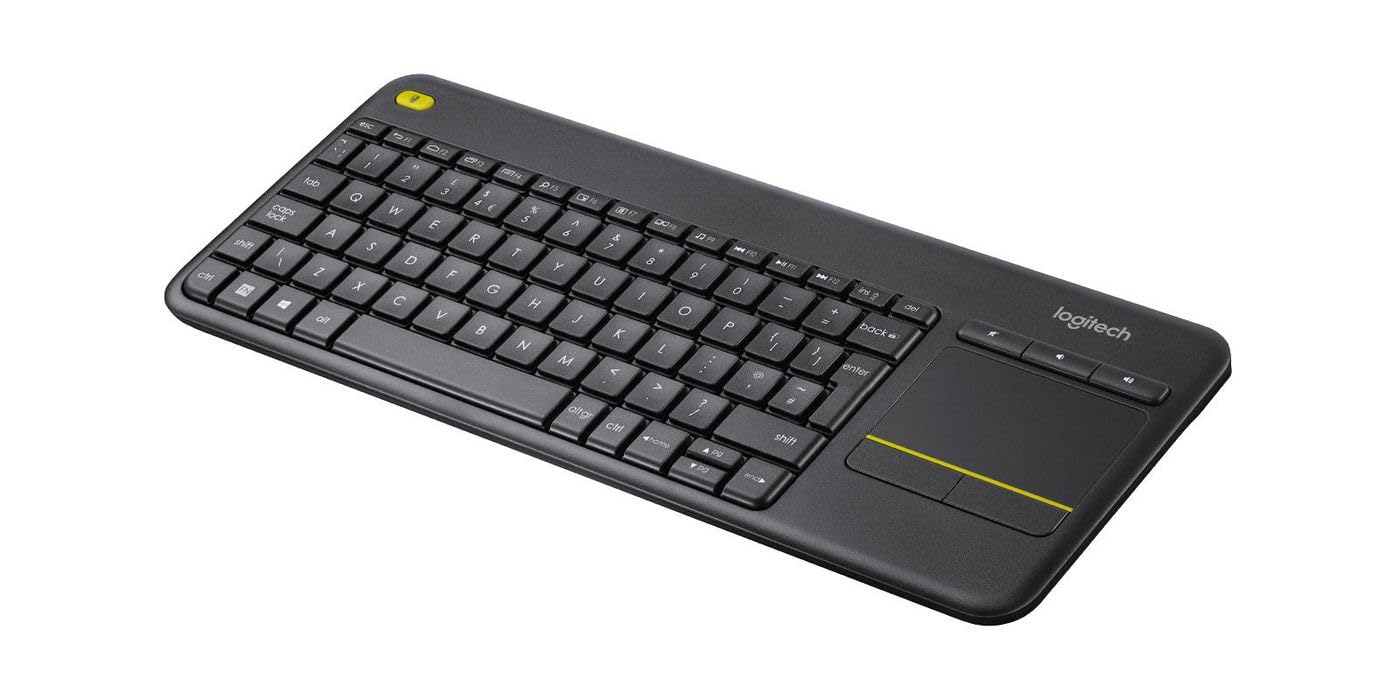Logitech K400 Plus Tastiera Wireless Touch TV - Italiano QWERTY - Nero | Tastiera HTPC per TV, Touchpad Integrato, Controlli Multimediali, Windows, Android, Chrome OS, Laptop