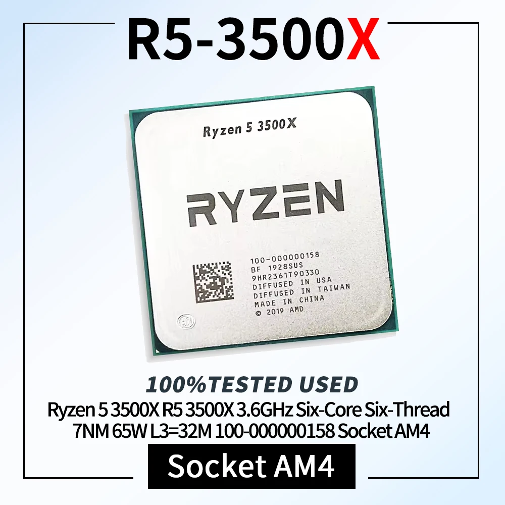 Processore CPU Ryzen 5 3500X R5 3500X 3.6GHz Six-Core Six-Thread 7NM 65W L3=32M 100-000000158 Socket AM4