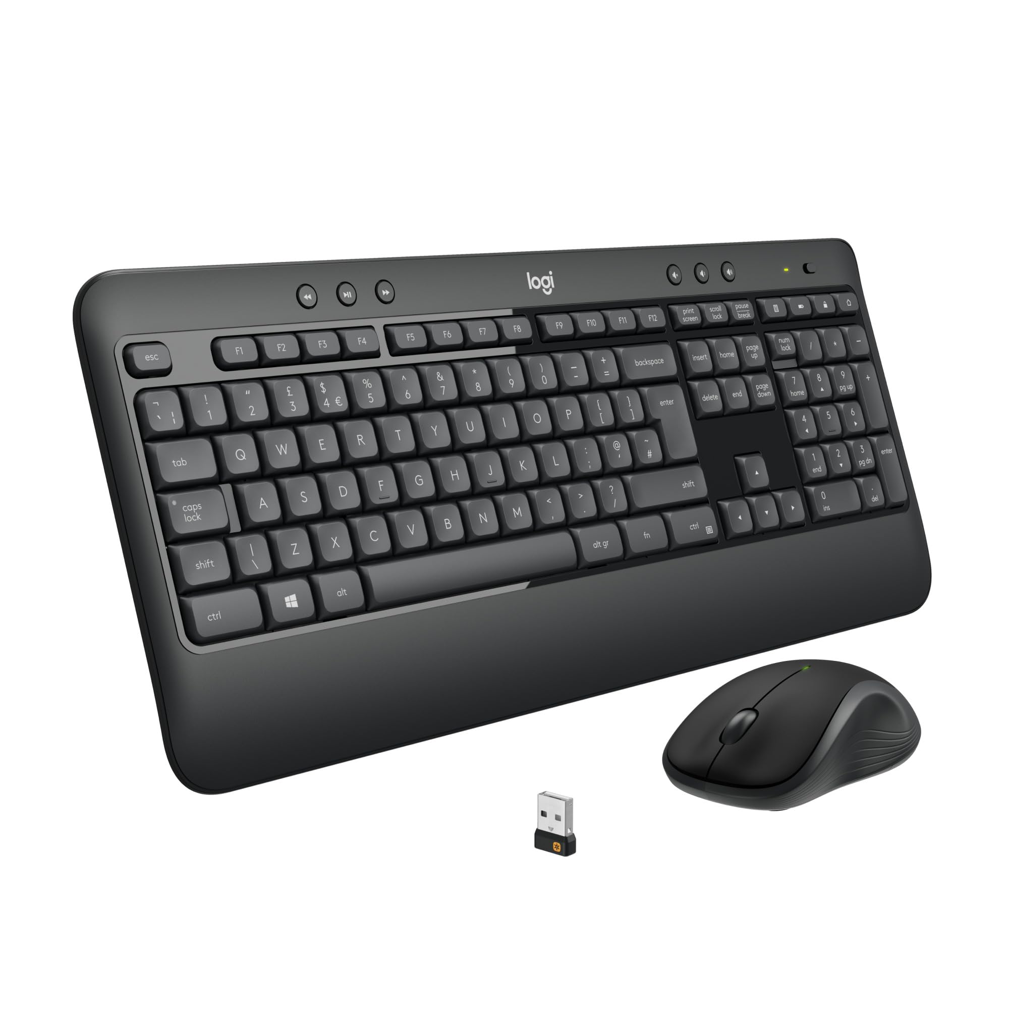 Logitech MK540 Advanced Combo Tastiera e Mouse Wireless per Windows | Ricevitore USB Unifying 2,4 GHz, Tasti Scelta Rapida, Batteria 3 Anni, PC, Laptop, Italiano QWERTY - Nero