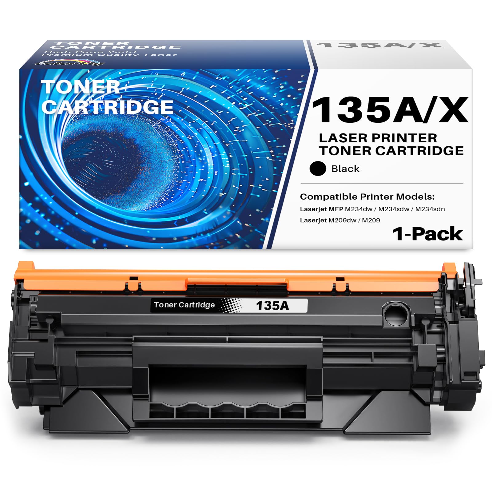 W1350A 135A con chip compatibile per HP 135A W1350A per HP Laserjet MFP M234dw M234sdw M234sdn M234dwn M209dw M209dwn M234 M209 135X W1350X (1 nero)