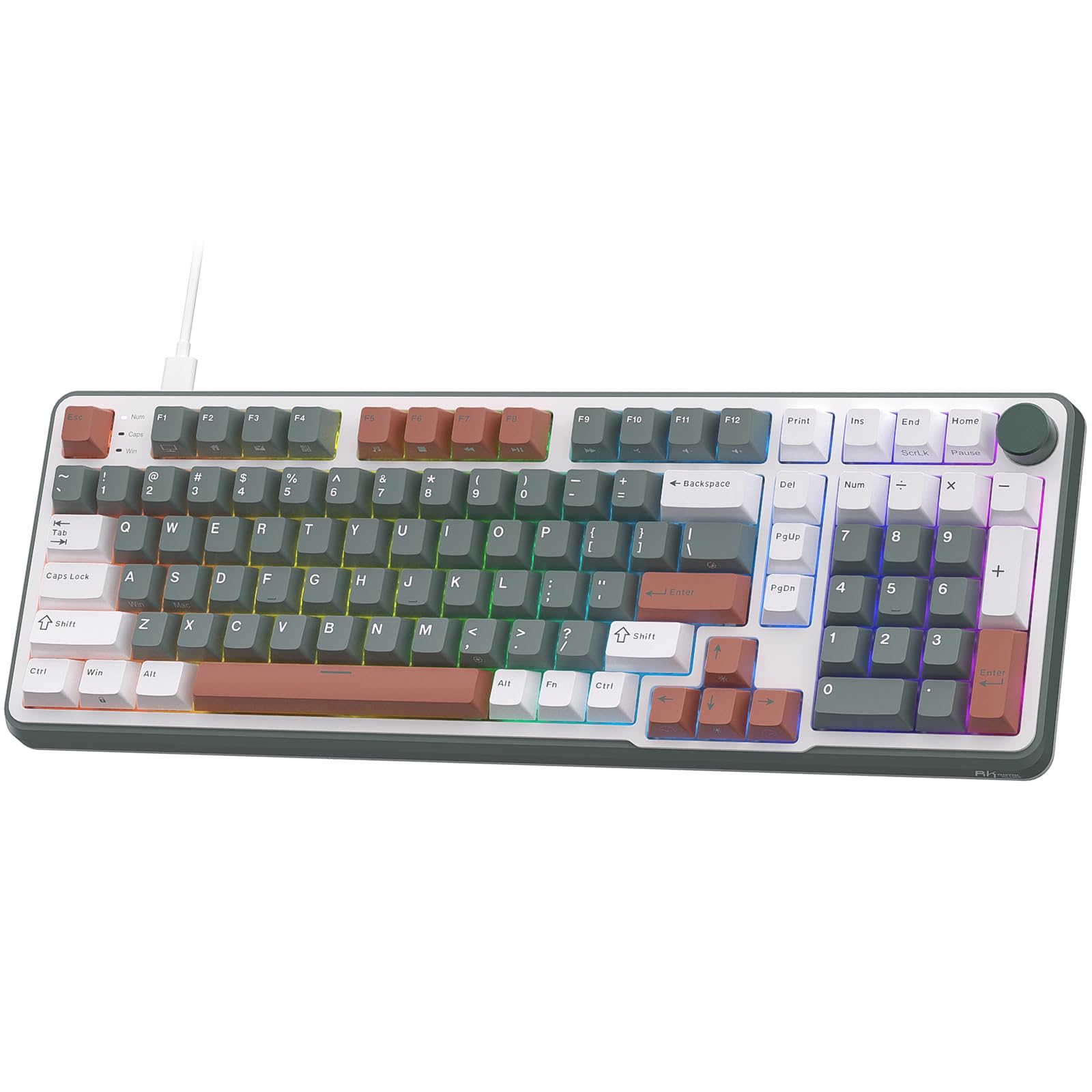 RK ROYAL KLUDGE C98 8K Tastiera gioco, interruttore magnetico effetto Hall | meccanica cablata RGB 95%, tastiera magnetica trigger rapido attuazione regolabile, tasso polling 8K p…