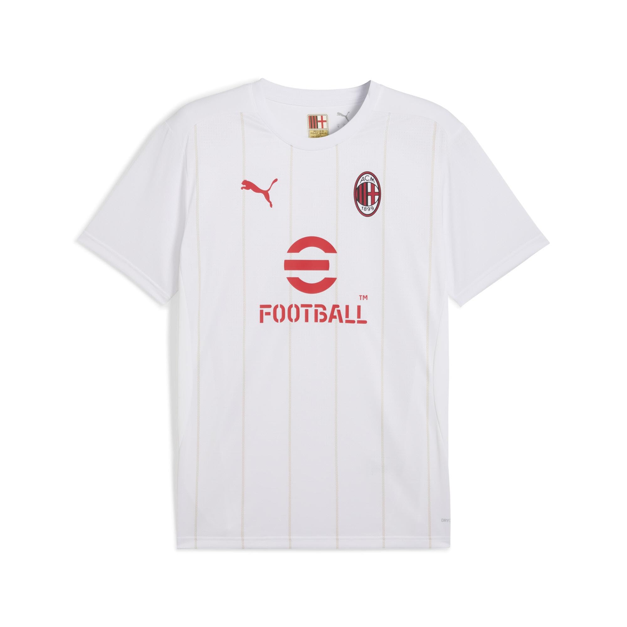 A.C. Milan - T-Shirt Prematch, Adulto, Maglia da Calcio e da Allenamento a Maniche Corte, con Logo AC Milan e Puma, Prodotto Ufficiale, Unisex, Nero o Bianco