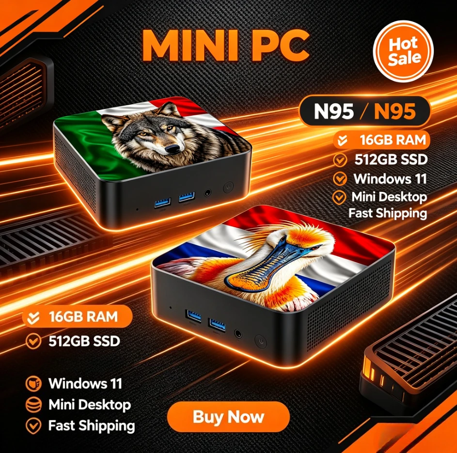 2026 Nuovo Mini PC Intel Core N95 Computer da Gaming 16GB RAM 1TB 2TB SSD M.2 WiFi 6 BT5.2 4K HD PC Desktop Portatile