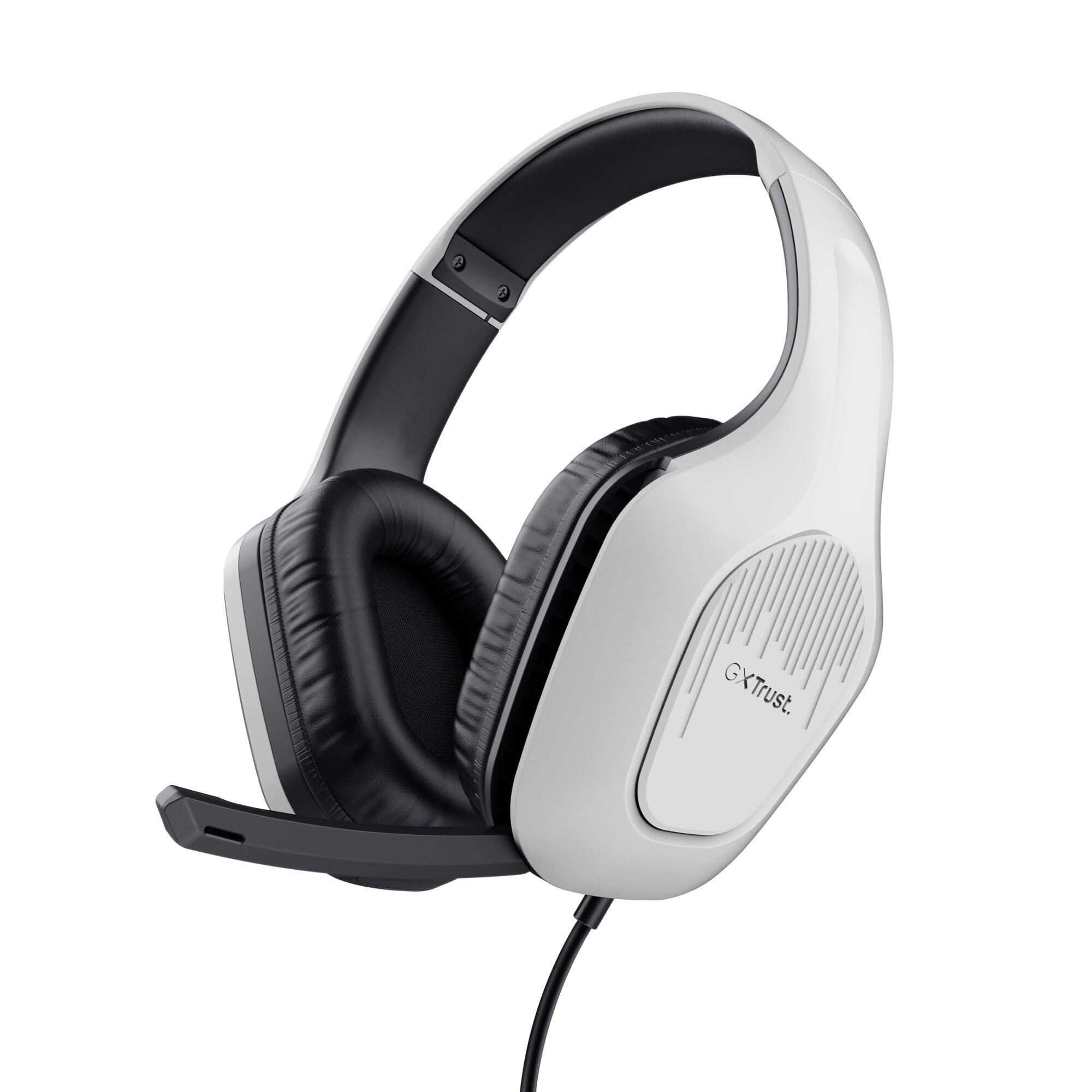 GXTrust Zirox Cuffie Gaming Leggere per PlayStation 5, Bianco | Driver da 50 mm, Jack Audio 3.5 mm, Cavo 1,2 m, Archetto Regolabile, Cuffie con Microfono Over-Ear